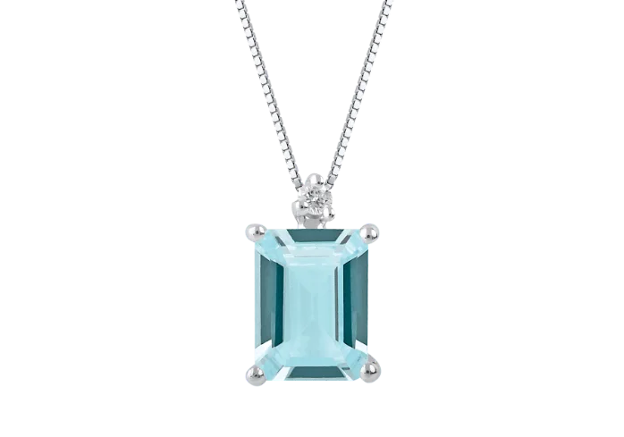 Collana Demetra Acquamarina Ottagonale