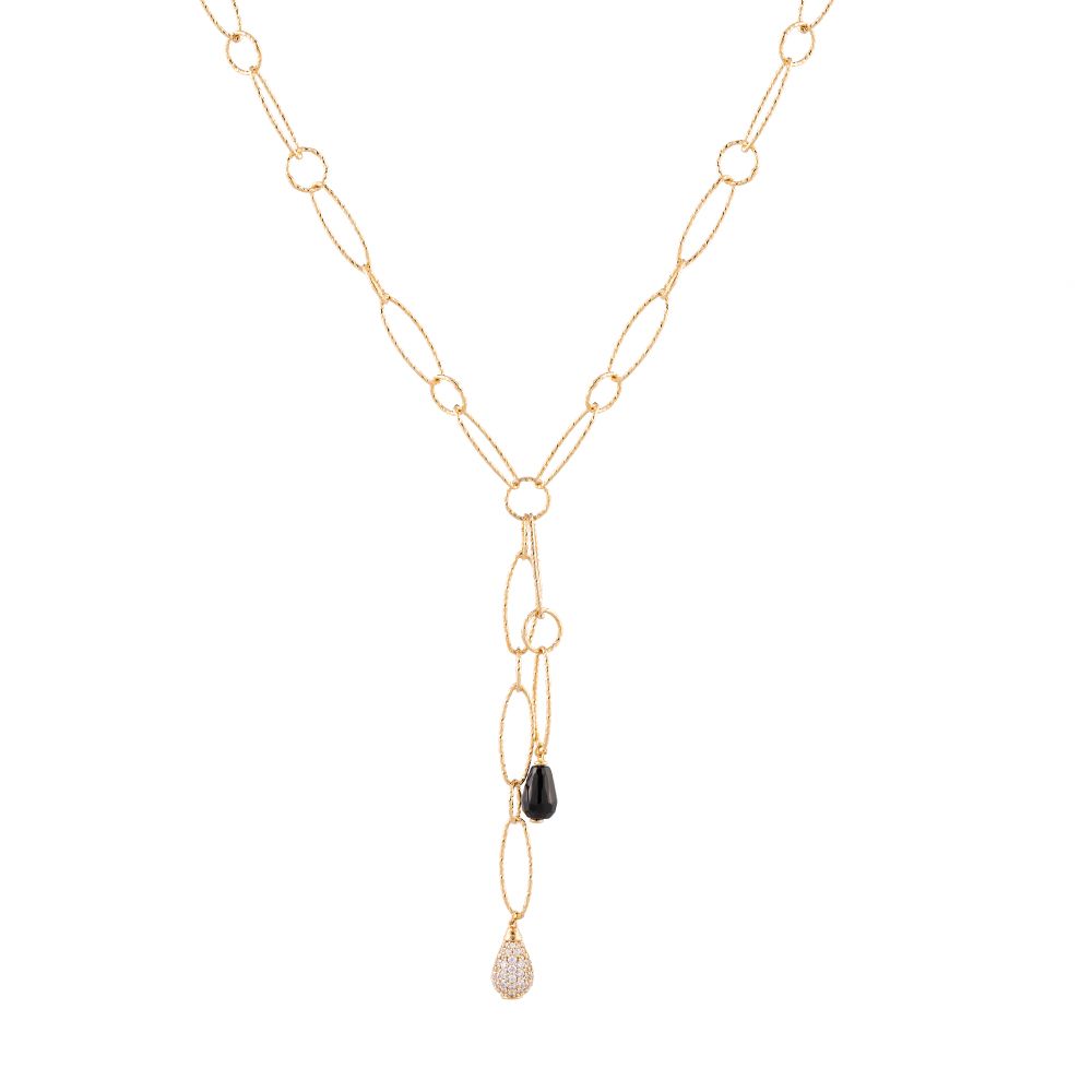 Collana Tulipe con pietre pendenti.