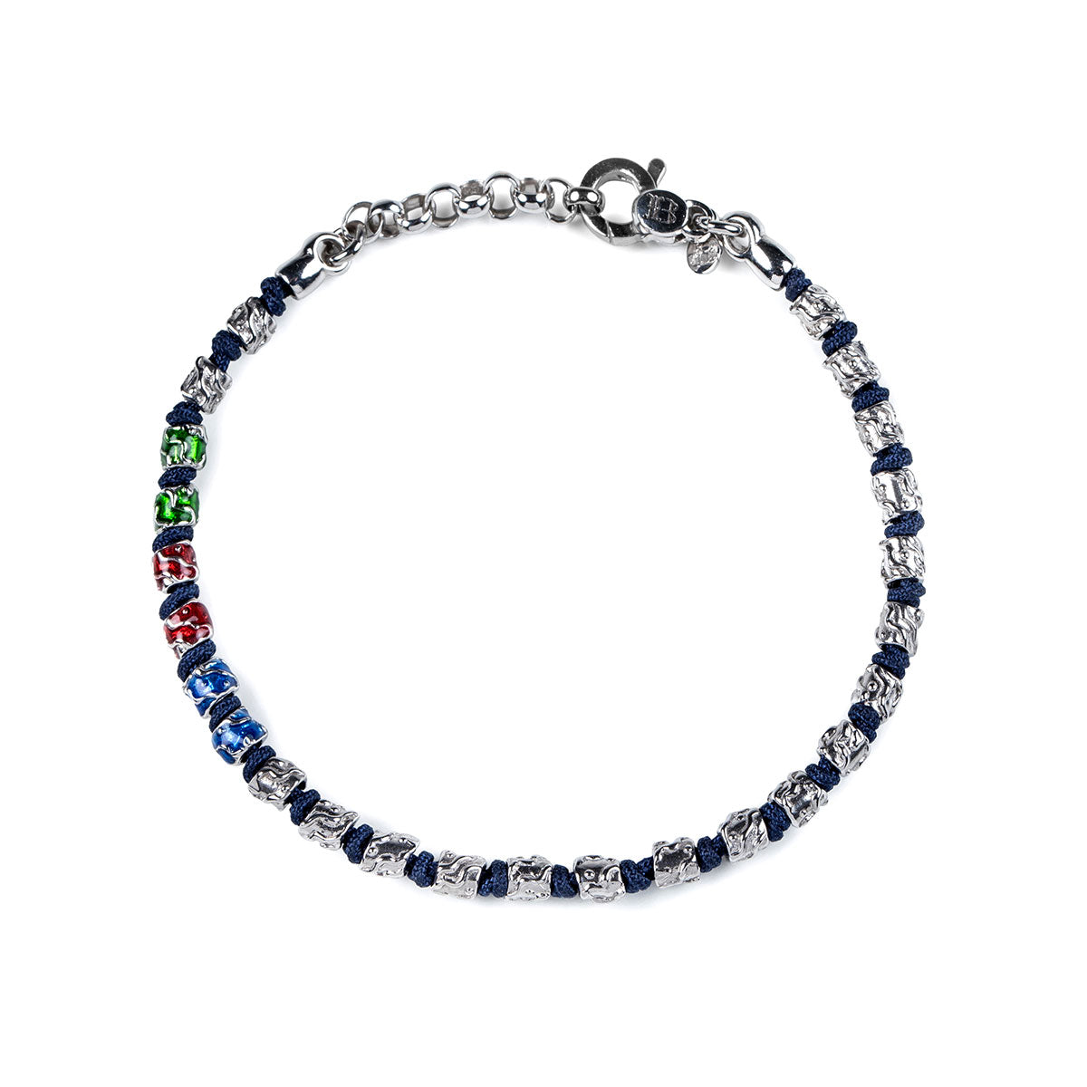 Isola Bella Bracciale Rodio Blu