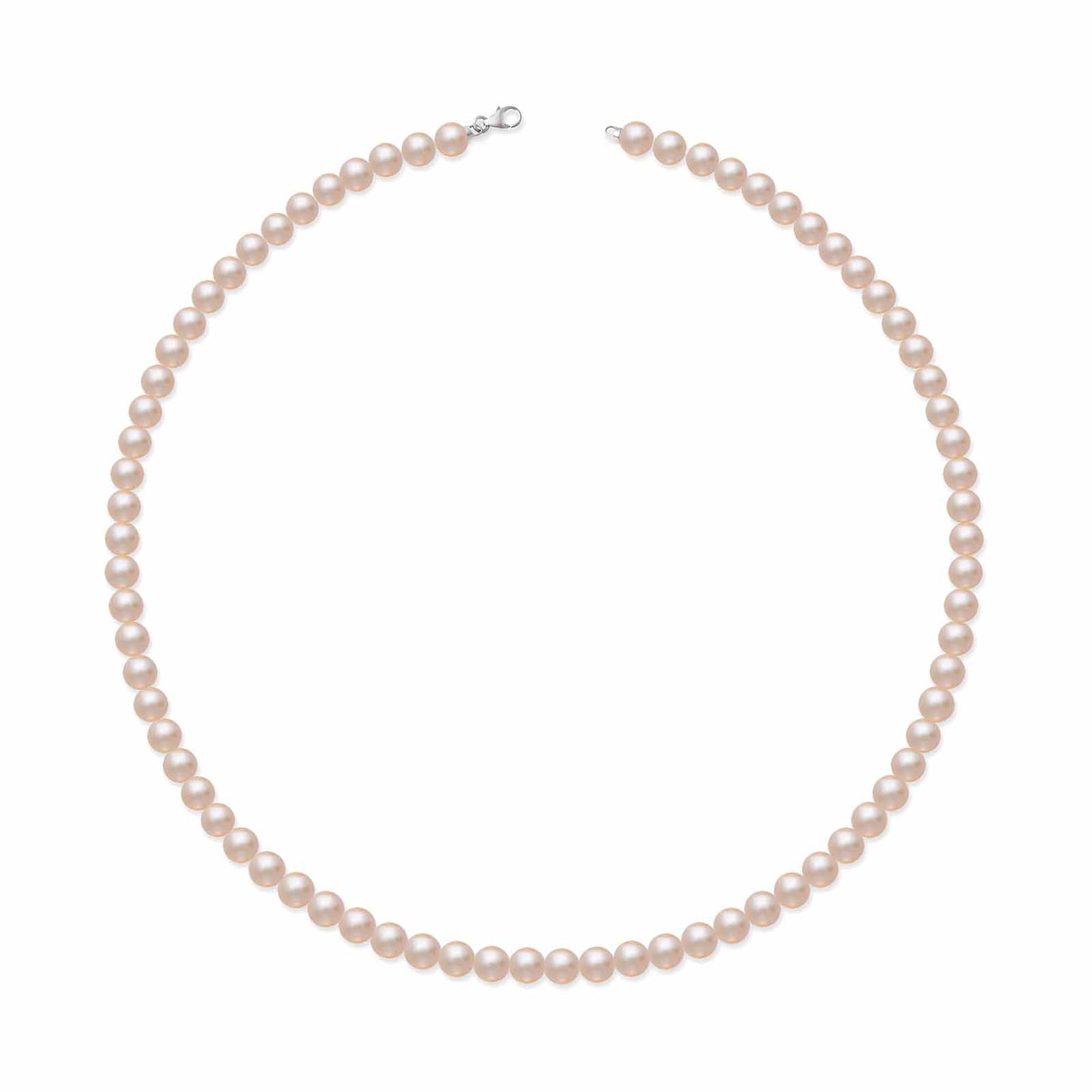 Collana con perle coltivate d'acqua dolce rosa e chiusura in oro bianco 18kt